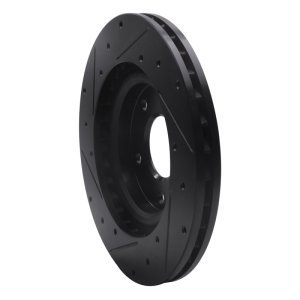 Chrysler 200 Brake Rotor (1) - Front Right - R1 Concepts - Drilled & Slotted - Black - `07-`25